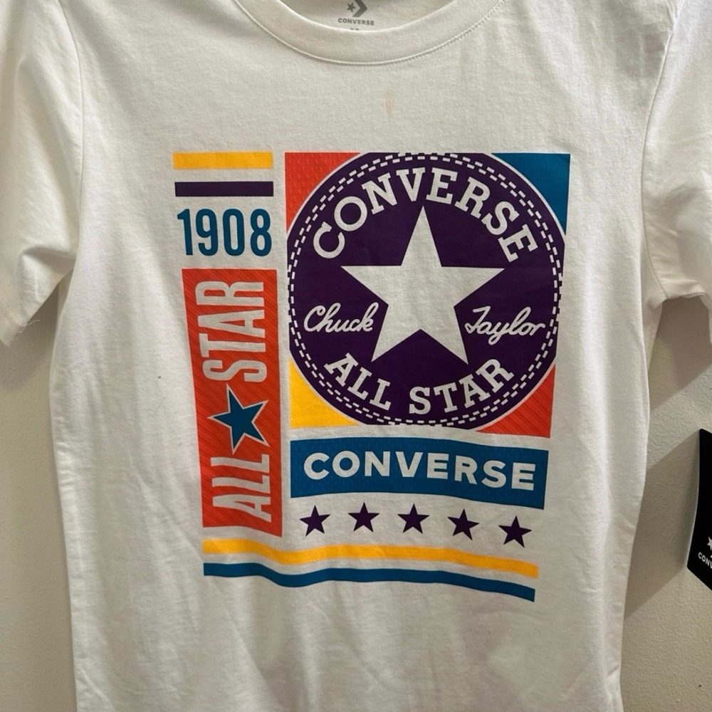 Converse Kids White Tee with Colorful Graphic